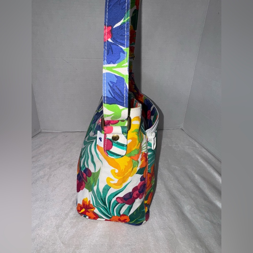 ‼️SOLD‼️90s Liz Claiborne Colorful Tropical Botanical Shoulder/Crossbody Bag - Picture 5 of 14